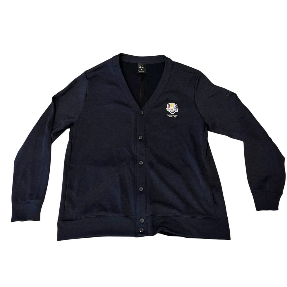 Nike Ryder Cup 2020 Whistling Straits Dri-FIT Golf Cardigan Men's Large Navy